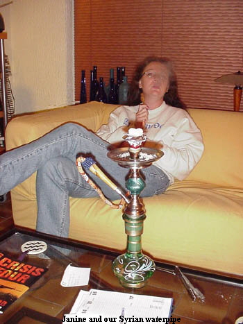 Janine and our Syrian waterpipe Janine and our Syrian waterpipe