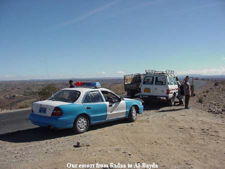 Our escort from Radaa to Al-Bayda