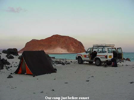 Our camp just before sunset