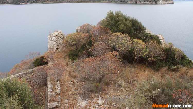 Drepano Castle in Vivari Bay, Argolidas, Peleponesse, Greece