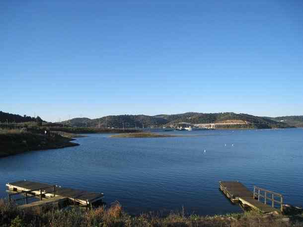 Fishing Carp Barbel Catfish Pike Black Bass in the Alqueva reservoir lake in the Alentejo in Portugal