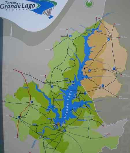 Alqueva reservoir lake map