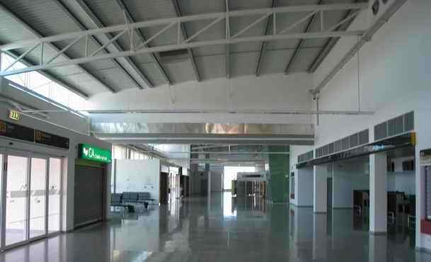 The arrival and departure hall in Beja International Airport Terminal