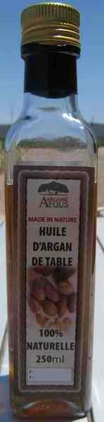 Bottle of 250ml Culinary Argan Oil Huile De Argan de table Afous