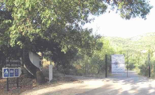 Closed Camping Entre Olivos near Zahara de la Sierra in Cadiz province in Andalusia, Spain