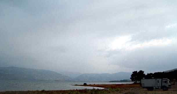 Carp fishing at Bin el Ouidane reservoir lake in morocco