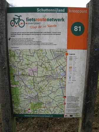 Dutch Cycle Network in Overijssel - Junction 81 Schuttennijland