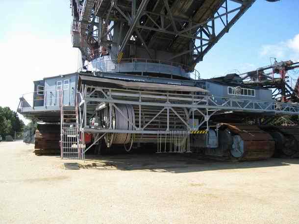 The electricity cable roll powering the huge machine