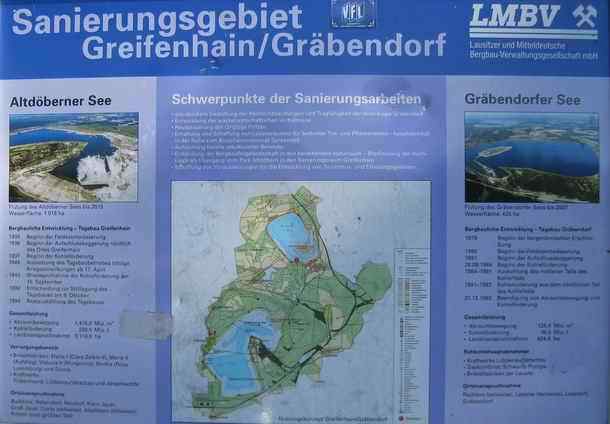 Sign at Grabendorf Lake - explaining the redevelopment into a recreational area