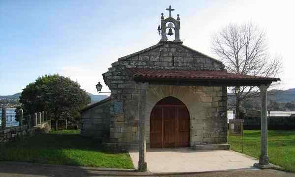 The hermitage and church Hermida de Santa Marta-church in Baiona, Galicia - Spain