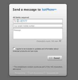 Sending free SMS text messages to a Inmarsat satellite phonenumber