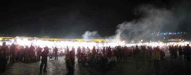 Marrakech Djemaa el Fna open air foodstalls every evening near the medina