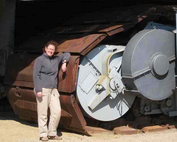 Huge tracks on the bucket wheel excavator