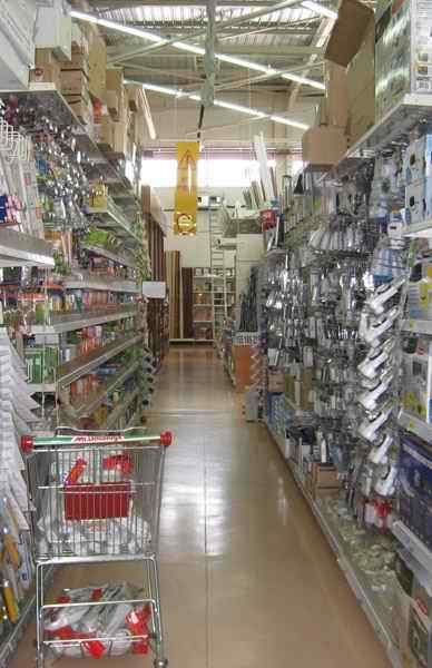 Electrics section in Mr Bricolage DIY home improvement hardware store in Marrakech - Morocco