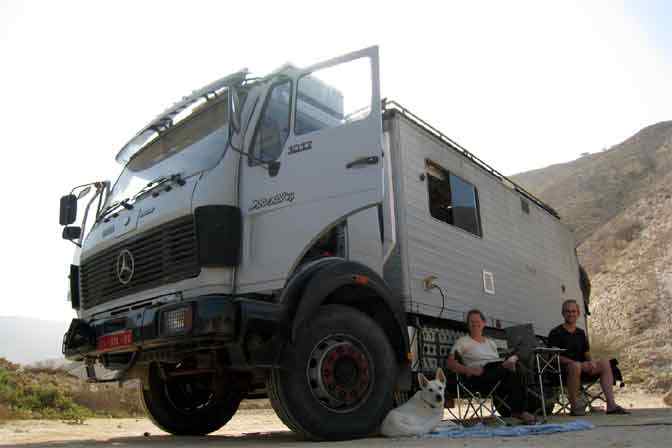 Nomadic-one 4x4 truck in Oman - Al Jissah beach near Muscat