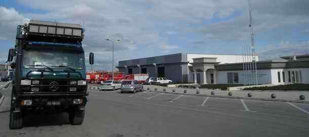 Parking overnight at the Fire Brigade of Vila Vicosa in Portugal