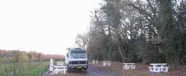 Parking at reservoir and Lake known as barrage du Gabas