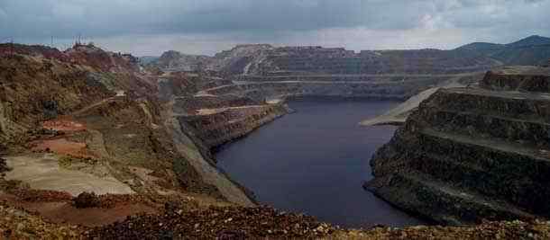Rio Tinto Mine called the Red Hill Cerro Colorado in Andalusia Spain