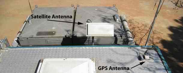 Satellite antenna and GPS-antenna for a thuraya docking station