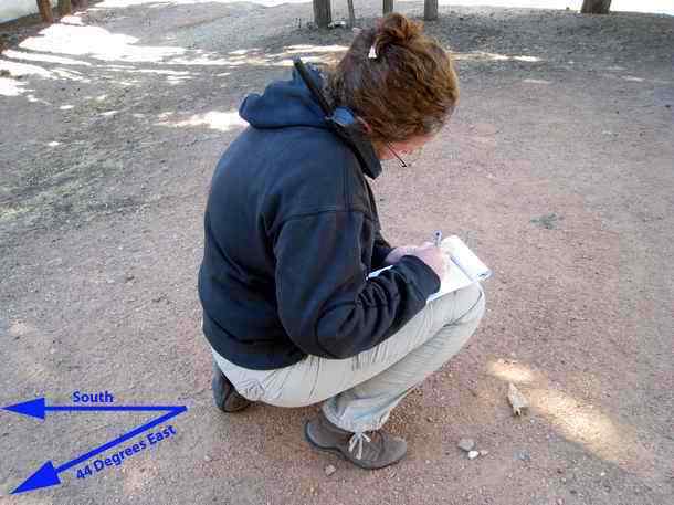 Thuraya Satellite phone call and taking notes - angled at 44 degrees East