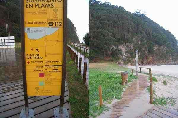 Showers and Life-Guard at Playa de San Pedro in Asturias - Spain