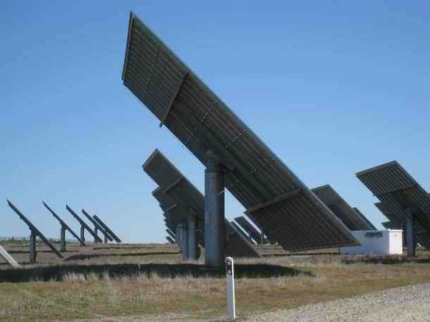 Solar panels on a solar tracker in Amareleja - Moura in Alentejo - Portugal