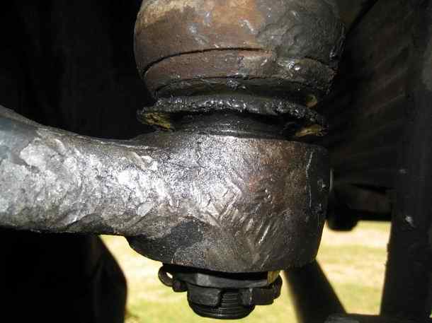 Mercedes Benz Ball joint with broken dust covers and signs of hammering