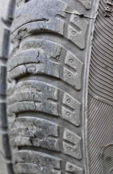 Tire damage from the bad roads in Greece