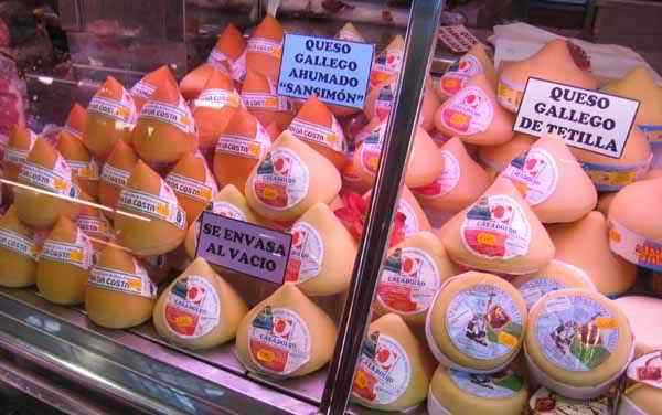 Titty cheese Queso gallego de tetilla in Santiago de Compostela in Galicia - Spain