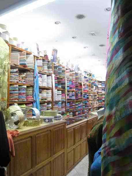 Moroccan fabric shop for Kaftan Caftan Jellaba Takchita in Tiznit