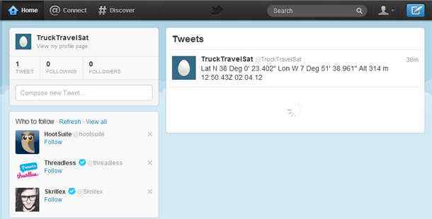 Thuraya GPS Tweet to a Twitter account
