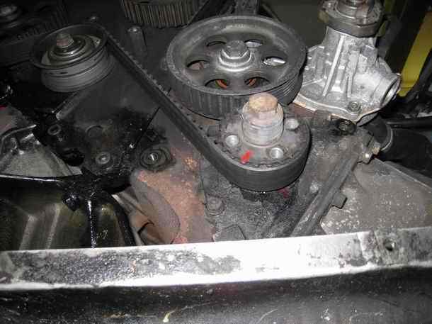 VW transporter T3 crankshaft marking