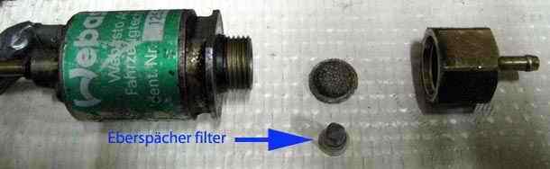 Eberspacher Webasto fuel metering pump filter comparison